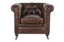 DKD Home Decor Leather top 23 Sillón Vintage Piel Marrón Oscuro 77 x 79 x 84 cm