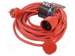KEL Prolongador de alimentación H05RR-F 3G1,5mm2 10m Rojo