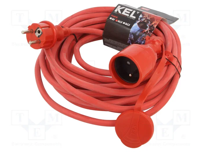 KEL Prolongador de alimentación H05RR-F 3G1,5mm2 10m Rojo KEL Prolongador de alimentación H05RR-F 3G1,5mm2 10m Rojo