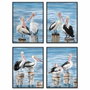 DKD Home Decor Cuadro Lienzo Pelícanos Surtido 4 de 8 piezas