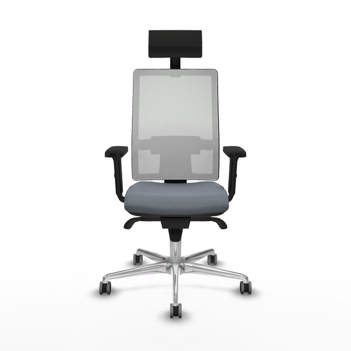 PIQUERAS Y CRESPO Silla de oficina Horna con mecanismo Sincro, Gris y Blanco