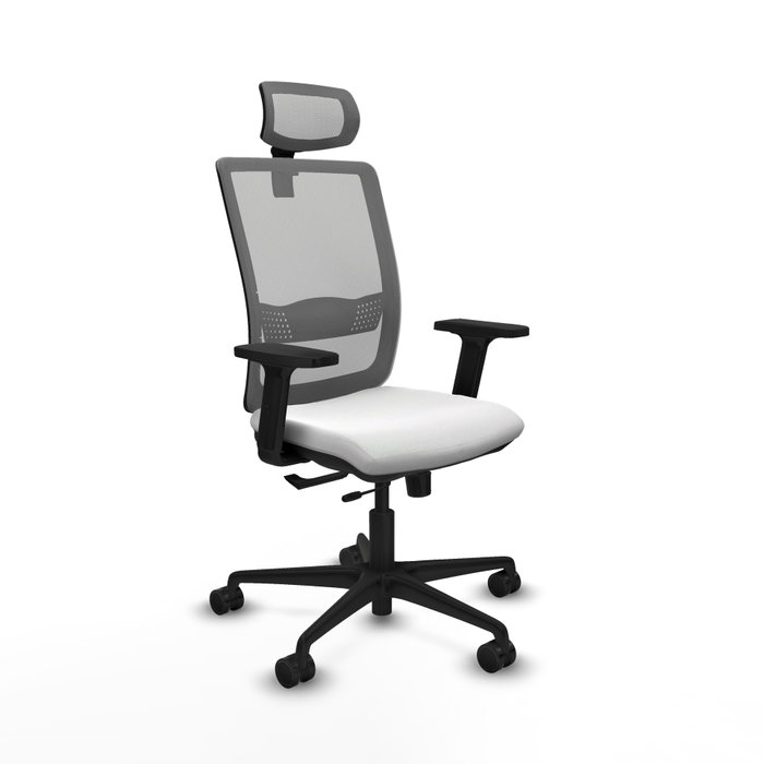 PIQUERAS Y CRESPO Silla de oficina Haches con mecanismo Sincro/Traslack Blanco y Gris PIQUERAS Y CRESPO Silla de oficina Haches con mecanismo Sincro/Traslack Blanco y Gris