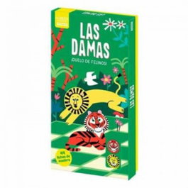 AUZOU EDITIONS, DAMAS. DUELO DE FELINOS. JUEGO DE MADERA