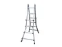 Blanca Escalera Telescopica Aluminio 4+4 Peldaños Tapa PVC Antideslizante EN131-4 150kg