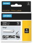 Dymo Rhino Cinta de Vinilo Blanco sobre Negro 12 mm x 5,5 m