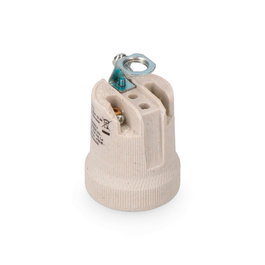 Edm Portalámparas Porcelana Casquillo E27 Blanco 16A 250V Retractilado