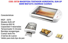 Magefesa Sun Up MGF3375 Tostador Horizontal 600W