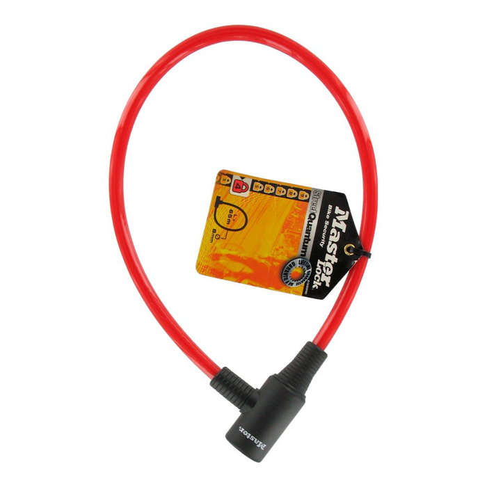 Master Lock Cable de acero con llave para seguridad de bicicletas ø0,8 x 65 cm