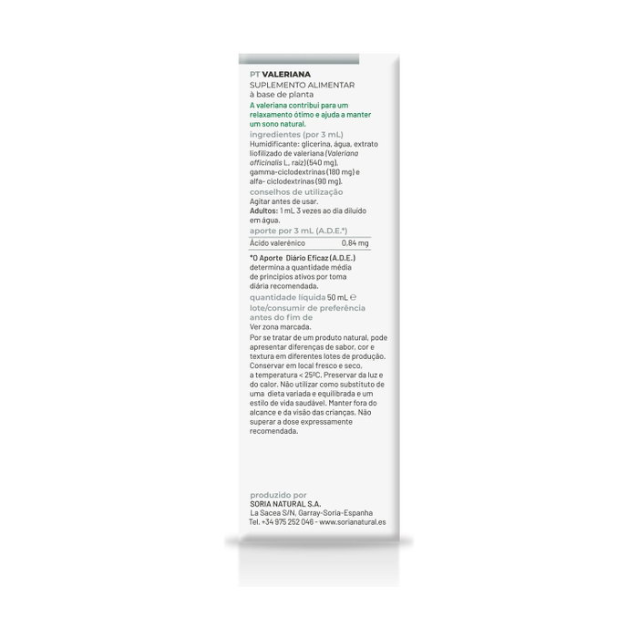 Soria Natural Extracto de Valeriana Fórmula XXI 50ml Soria Natural Extracto de Valeriana Fórmula XXI 50ml