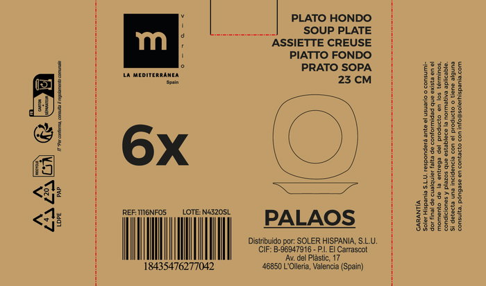 La Mediterranea Plato Hondo Opal Palaos 23cm