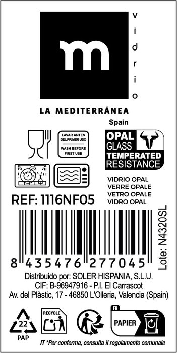La Mediterranea Plato Hondo Opal Palaos 23cm