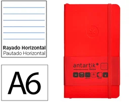 Antartik Cuaderno Antartik Notes Tapa Blanda Rojo A6 Rayas 100 Hojas