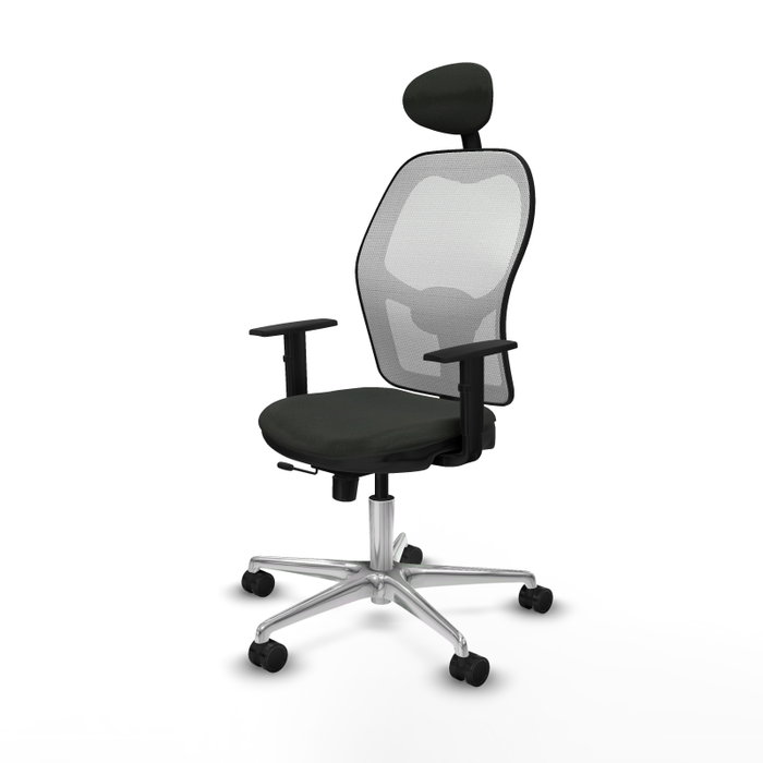 PIQUERAS Y CRESPO Silla de oficina Jorquera con mecanismo Sincro/Traslack, Negro y Blanco