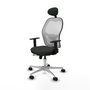 PIQUERAS Y CRESPO Silla de oficina Jorquera con mecanismo Sincro/Traslack, Negro y Blanco