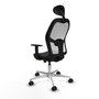 PIQUERAS Y CRESPO Silla de oficina Jorquera con mecanismo Sincro/Traslack, Negro y Blanco