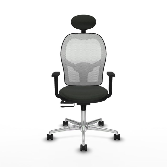 PIQUERAS Y CRESPO Silla de oficina Jorquera con mecanismo Sincro/Traslack, Negro y Blanco
