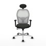 PIQUERAS Y CRESPO Silla de oficina Jorquera con mecanismo Sincro/Traslack, Negro y Blanco