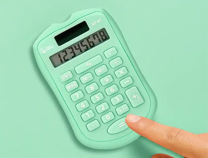 Liderpapel Calculadora Bolsillo XF42 8 Dígitos Solar y Pilas Color Verde 94x59,5x10,5mm