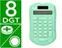 Liderpapel Calculadora Bolsillo XF42 8 Dígitos Solar y Pilas Color Verde 94x59,5x10,5mm