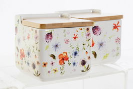 DKD Home Decor Bloom 2021 Salero Shabby Multicolor 12.5 x 12 x 12.5 cm (4 Unidades)