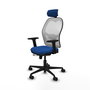 PIQUERAS Y CRESPO Silla de oficina Jorquera Azul y Blanco con mecanismo Sincro/Traslack