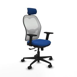 PIQUERAS Y CRESPO Silla de oficina Jorquera Azul y Blanco con mecanismo Sincro/Traslack