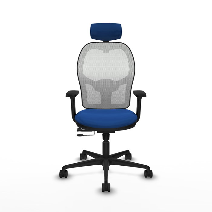 PIQUERAS Y CRESPO Silla de oficina Jorquera Azul y Blanco con mecanismo Sincro/Traslack
