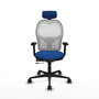 PIQUERAS Y CRESPO Silla de oficina Jorquera Azul y Blanco con mecanismo Sincro/Traslack