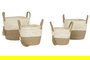 DKD Home Decor Cesta Brownie 1c24 Natural Marron Claro Maiz Trenzado Yute Set 4 Piezas 40 x 41 x 40 cm