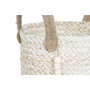 DKD Home Decor Set de 4 Cestas de Maíz Trenzado y Yute con Asas