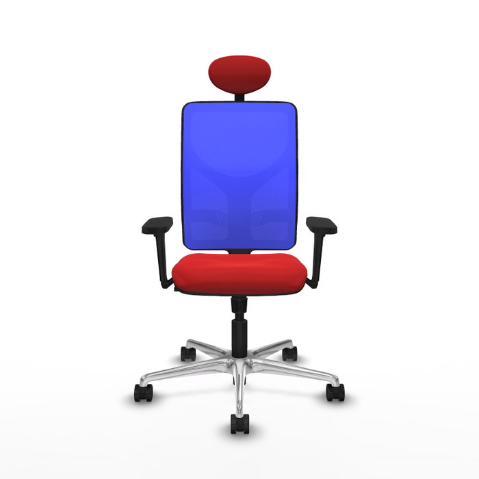 PIQUERAS Y CRESPO Silla de oficina Motilla con mecanismo Sincro, Rojo y Azul