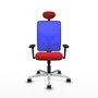 PIQUERAS Y CRESPO Silla de oficina Motilla con mecanismo Sincro, Rojo y Azul