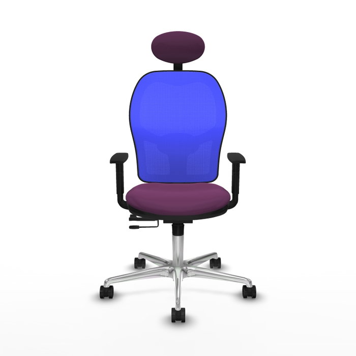 PIQUERAS Y CRESPO Silla de oficina Jorquera con mecanismo Sincro/Traslack, Morado y Azul