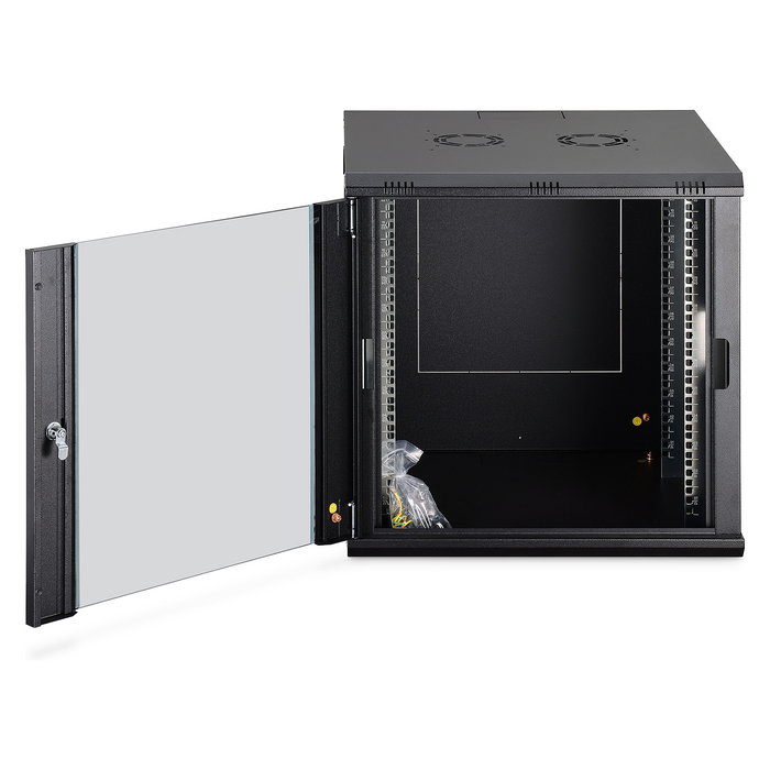 Digitus Caja Mural Bastidor de Pared Dynamic-N Serie 12U, 600x600 mm (Ancho x Profundidad), Bloqueo, Gestión Cables, Sin Montar