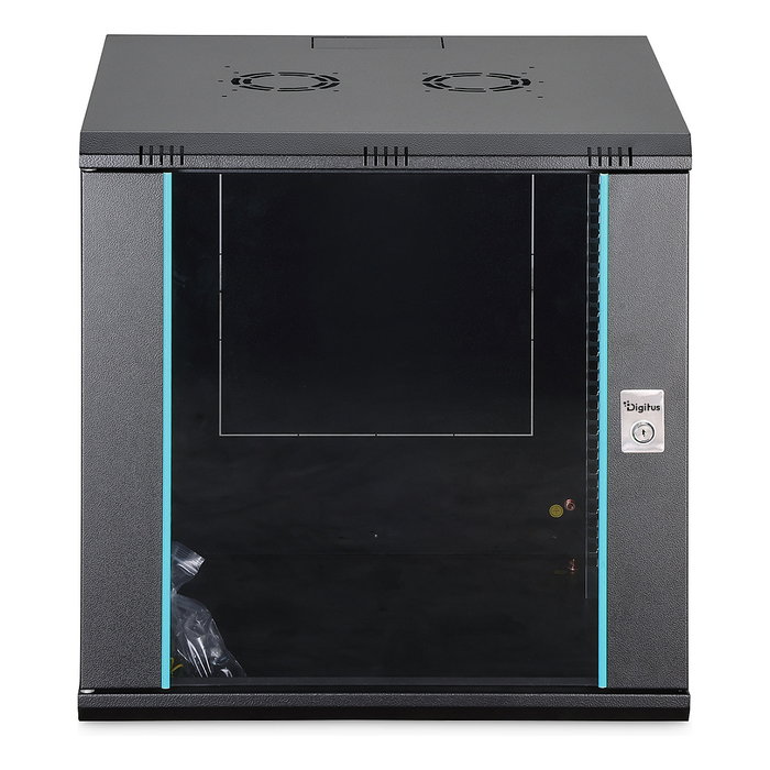 Digitus Caja Mural Bastidor de Pared Dynamic-N Serie 12U, 600x600 mm (Ancho x Profundidad), Bloqueo, Gestión Cables, Sin Montar