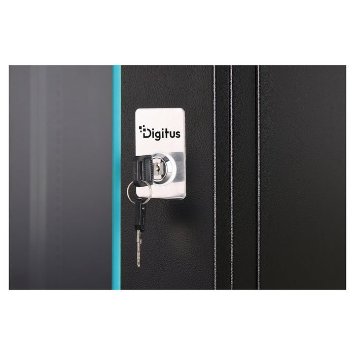 Digitus Caja Mural Bastidor de Pared Dynamic-N Serie 12U, 600x600 mm (Ancho x Profundidad), Bloqueo, Gestión Cables, Sin Montar