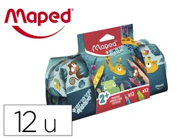 Maped Bolso Portatodo Jungle Fever Escolar con 12 Rotuladores y 12 Lápices de Colores Surtidos