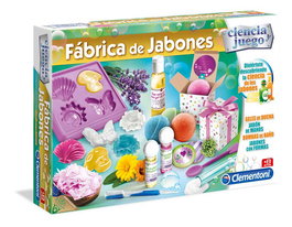 Clementoni 55205 - Juego Científico Fábrica de Jabones para Niños +8 Años, Kit Manual en Español para Hacer Jabones Perfumados