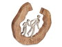 Giftdecor Figura Decorativa Familia Plata Soporte Madera 24.5x24.5x5 cm (Set de 6)
