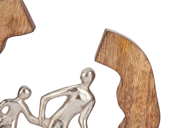 Giftdecor Figura Decorativa Familia Plata Soporte Madera 24.5x24.5x5 cm (Set de 6)