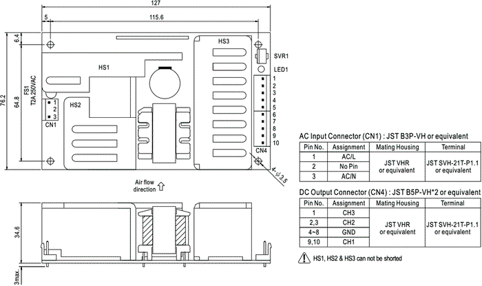 MEAN WELL PPT-125B Alimentador de impulso abierto 99,5W