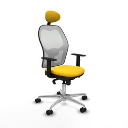 PIQUERAS Y CRESPO Silla de oficina Jorquera con mecanismo Sincro, Amarillo y Blanco