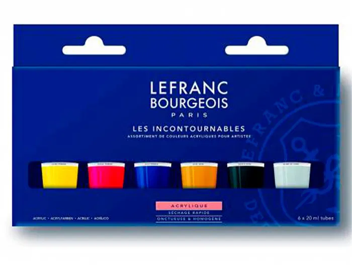 L&b Pintura Acrílica Set 80 ml Tubos Colores Surtidos Blanco Negro Azul Rojo Amarillo Caja 5 Unidades