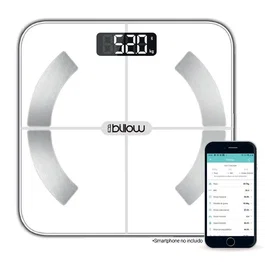 Billow XFIT Báscula Inteligente con Bluetooth 4.0 para Medir Peso, Grasa Corporal, IMC, Masa Muscular y Agua Corporal, hasta 180kg