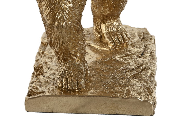 DKD Home Decor Sujetalibros Set de 2 Gorila Dorado