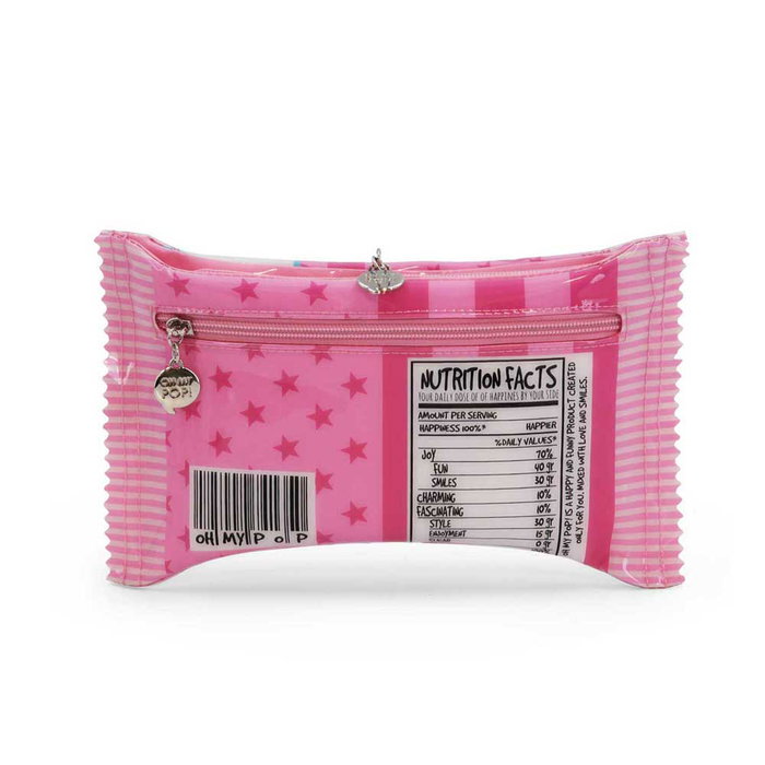 Oh My Pop Neceser Marshmallow Rosa con Cremallera y Bolsillo Posterior, Material PVC, Dimensiones 15 x 24 x 2 cm