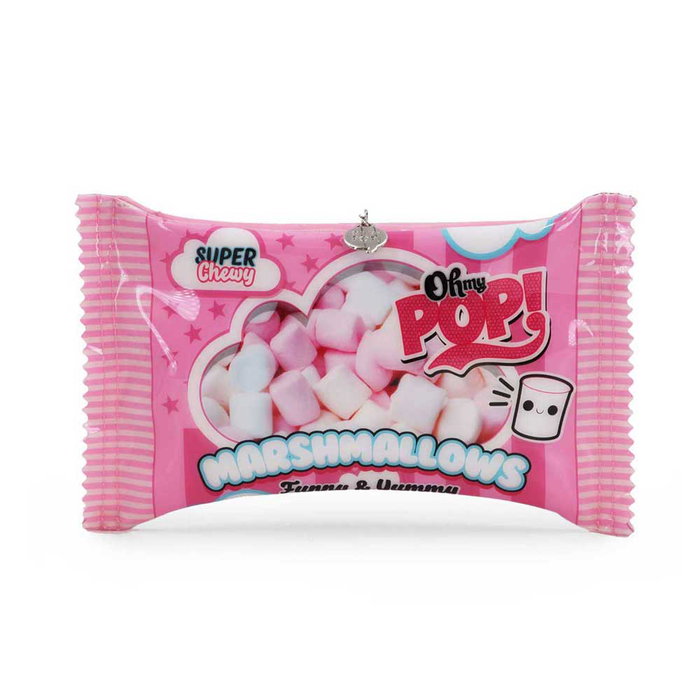 Oh My Pop Neceser Marshmallow Rosa con Cremallera y Bolsillo Posterior, Material PVC, Dimensiones 15 x 24 x 2 cm