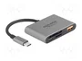 DeLOCK 91016 Lector de tarjetas USB-C con SD, Micro SD y puerto USB 10 Gbps