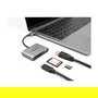 DeLOCK 91016 Lector de Tarjetas USB-C para SD y MicroSD, con Puerto USB-A 10 Gbps y USB-C PD 2.0 de 85W, Color Gris