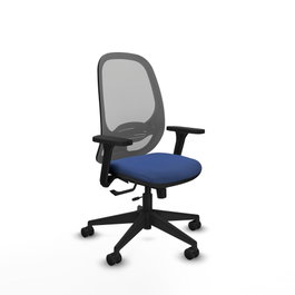 PIQUERAS Y CRESPO Silla de oficina Cilanco con mecanismo Sincro/Traslack, Azul marino y Gris